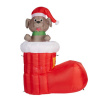 Animated Dog In Santa Boot Christmas Inflatable